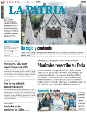 Cover of La Patria (Colombia)