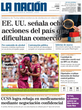 Cover of La Nacion (Costa Rica)