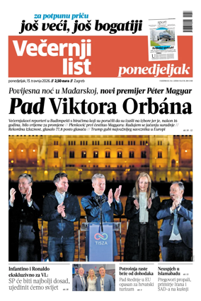 Cover of Vecernji list - Zagreb