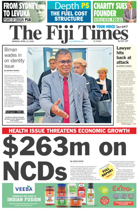 Cover of The Fiji Times