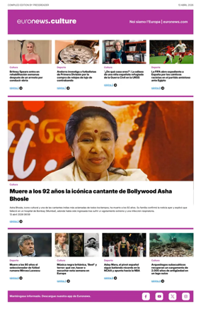 Cover of Euronews Culture and Sport (Spanish) Compiled Edition