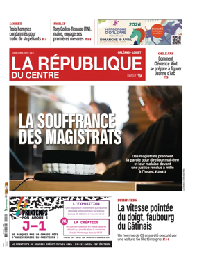 Cover of La Republique du Centre (Orleans - Loiret))
