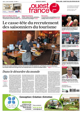 Cover of Ouest France (Challans / Saint-Gilles-Croix-de-Vie)