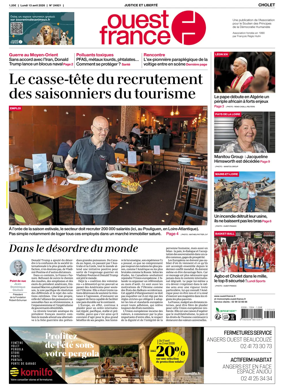 Cover of Ouest France (Cholet)