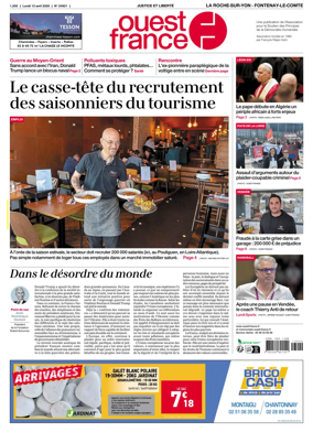 Cover of Ouest France (La Roche-sur-Yon - Fontenay-le-Comte)