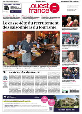 Cover of Ouest France (Nantes / Sud-Loire / Vignoble)