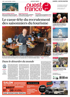 Cover of Ouest-France (Quimper Centre-Finistere)
