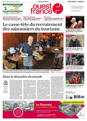 Cover of Ouest-France (Saint-Brieuc Lamballe)