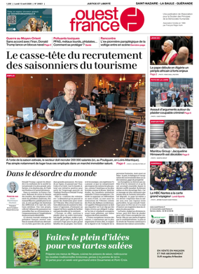 Cover of Ouest France (Saint-Nazaire La Baule Guerande)