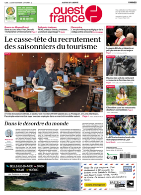 Cover of Ouest France (Vannes)