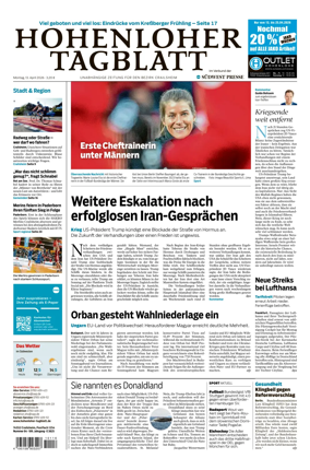 Cover of Hohenloher Tagblatt