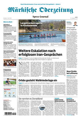Cover of Markische Oderzeitung Spree-Journal