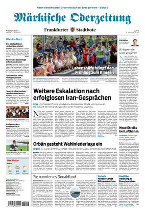Cover of Markische Oderzeitung Frankfurt (Oder)