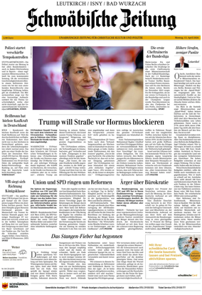 Cover of Schwabische Zeitung (Leutkirch / Isny / Bad Wurzach)