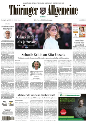 Cover of Thuringer Allgemeine (Eisenach)