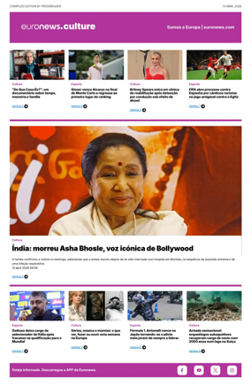 Cover of Euronews Culture and Sport (Portuguese)