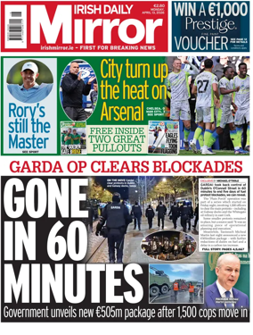 Cover of Irish Daily Mirror