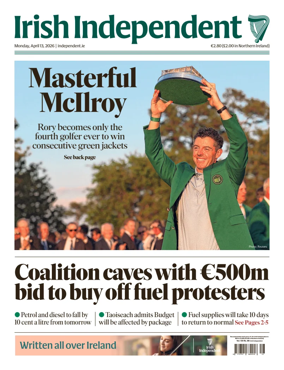 Cover of Irish Independent