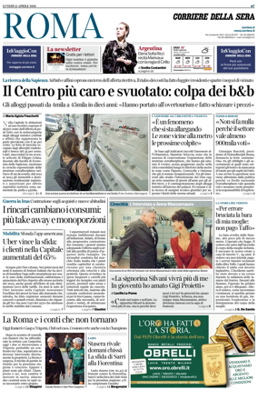 Cover of Corriere della Sera (Roma)