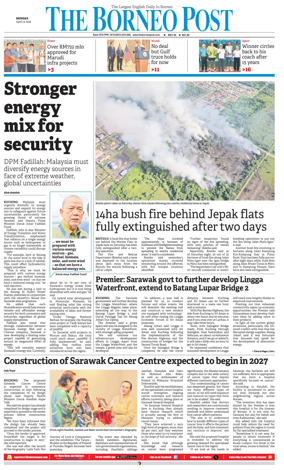 Cover of The Borneo Post (Sarawak)