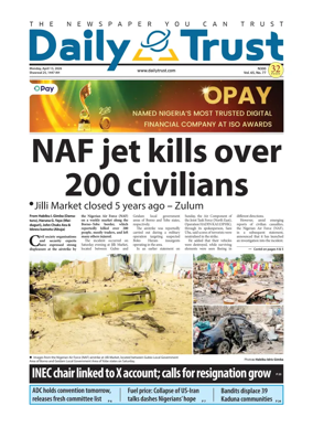 Cover of Daily Trust
