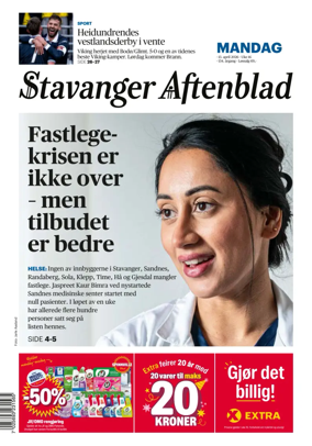 Cover of Stavanger Aftenblad
