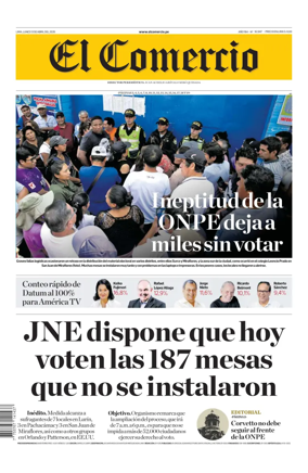 Cover of Diario El Comercio