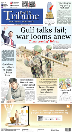 Cover of Daily Tribune (Philippines)
