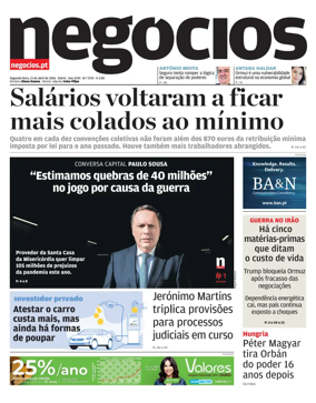 Cover of Jornal de Negocios
