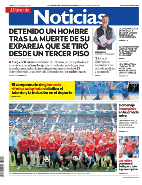 Cover of Diario de Noticias (Spain)