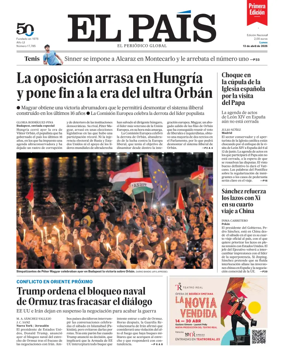Cover of EL PAIS primera edicion
