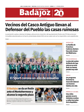 Cover of La Cronica de Badajoz BE