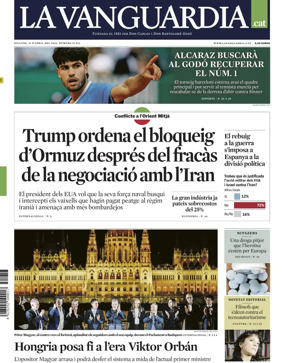 Cover of La Vanguardia (Catalonia - 1st edition)
