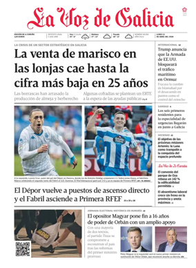 Cover of La Voz de Galicia (A Coruna)