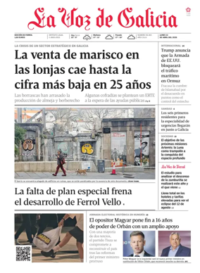 Cover of La Voz de Galicia (Ferrol)
