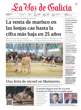 Cover of La Voz de Galicia (Lugo)