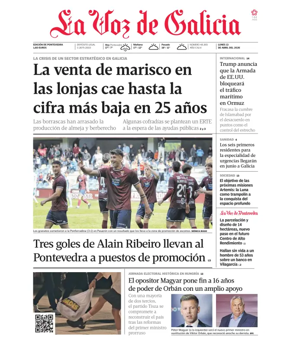 Cover of La Voz de Galicia (Pontevedra)
