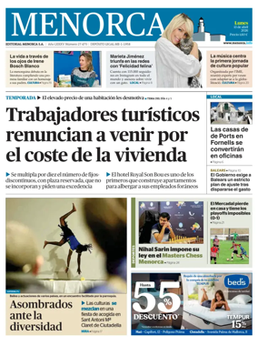 Cover of Menorca Diario Insular