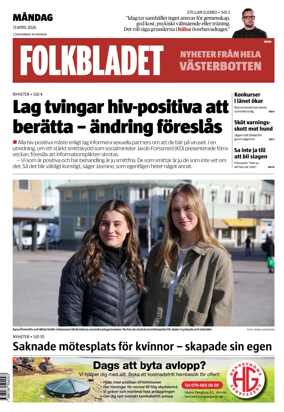 Cover of Folkbladet Vasterbotten