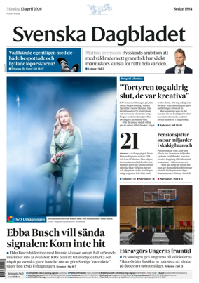 Cover of Svenska Dagbladet