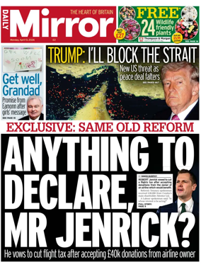Cover of Daily Mirror