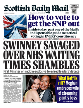 Cover of Scottish Daily Mail