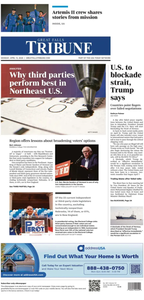 Cover of Great Falls Tribune