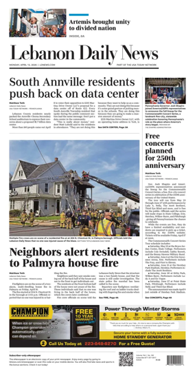 Cover of Lebanon Daily News