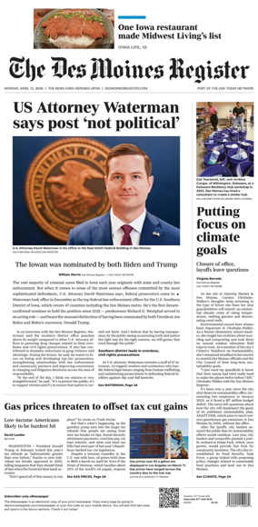 Cover of The Des Moines Register