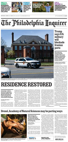 Cover of The Philadelphia Inquirer (South Jersey edition)