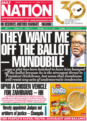 Cover of Daily Nation Newspaper