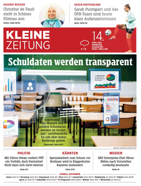 Cover of Kleine Zeitung Kaernten