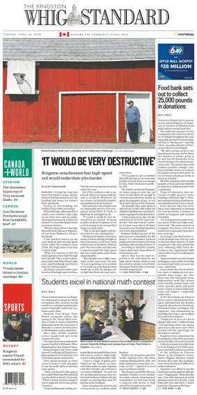 Cover of Kingston Whig-Standard