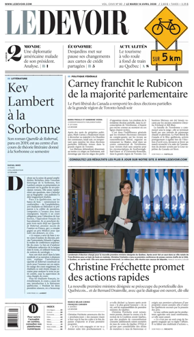 Cover of Le Devoir
